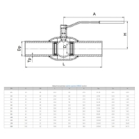 Кран стальной шаровой 11с31п DN 15/10 PN 40, приварной, 210мм, Breeze Арт.121301000